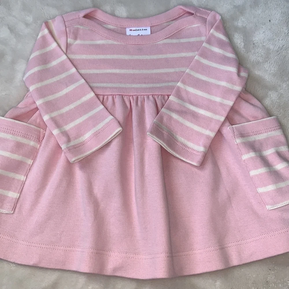 Hanna Andersson 50 Pink & White Dress 0-3M EUC - Picture 8 of 11